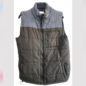 Roebuck & Co Vintage Quilted Puffer Vest Gray Green